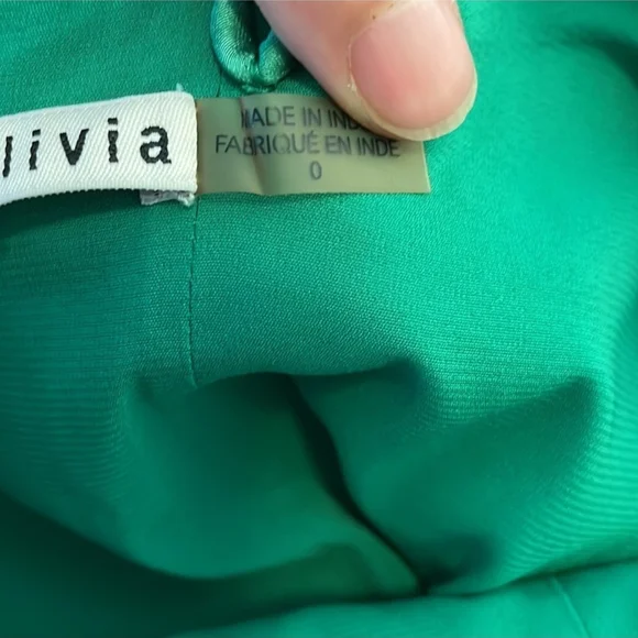 Alice and Olivia Tayla Lantern Floral Green Dress - Picture 5 of 6